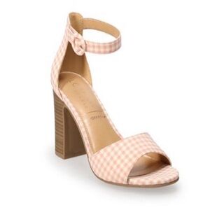 LC Lauren Conrad Pink Gingham Heels